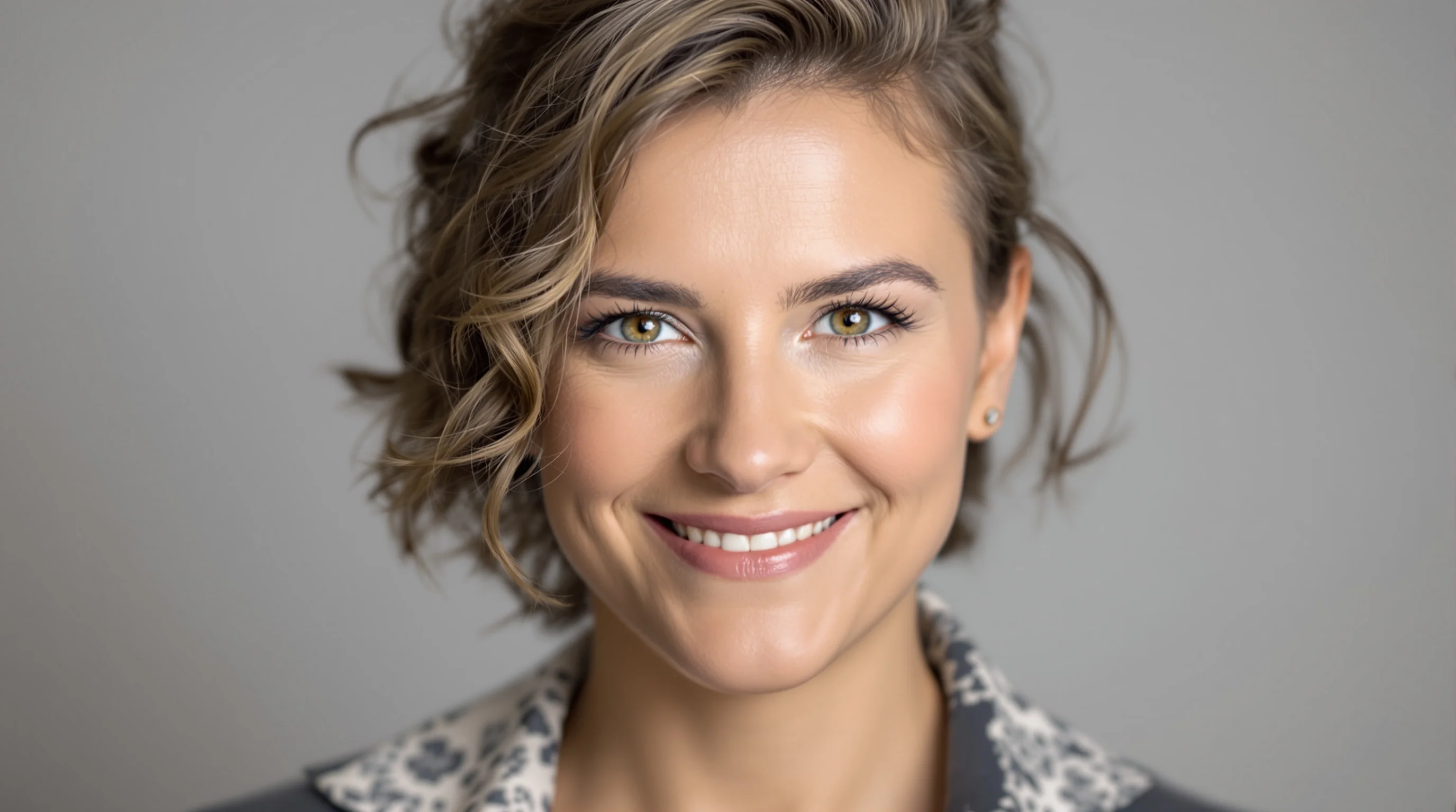 Person gestaltet Bewerbungsfoto mit Smartphone; Ergebnisvarianten angezeigt