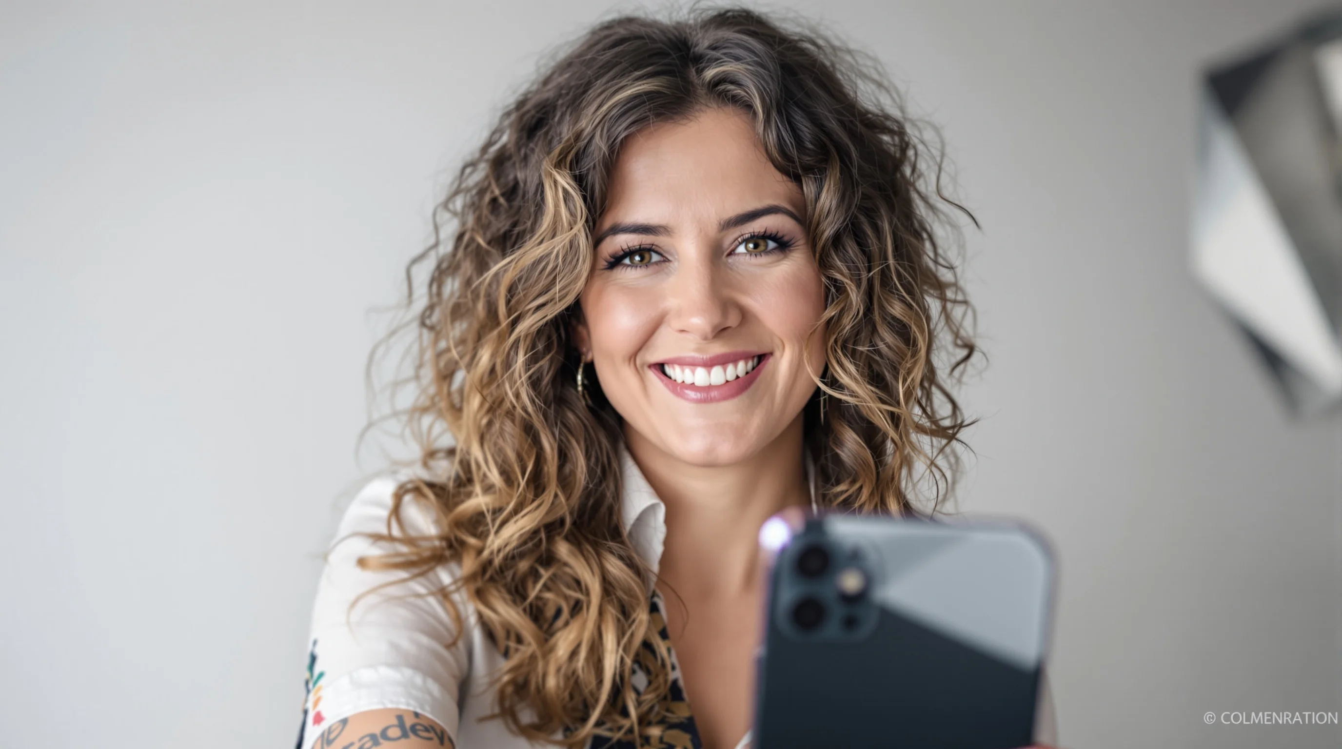 Smartphone mit Kameraeinstellungen und Foto-Apps