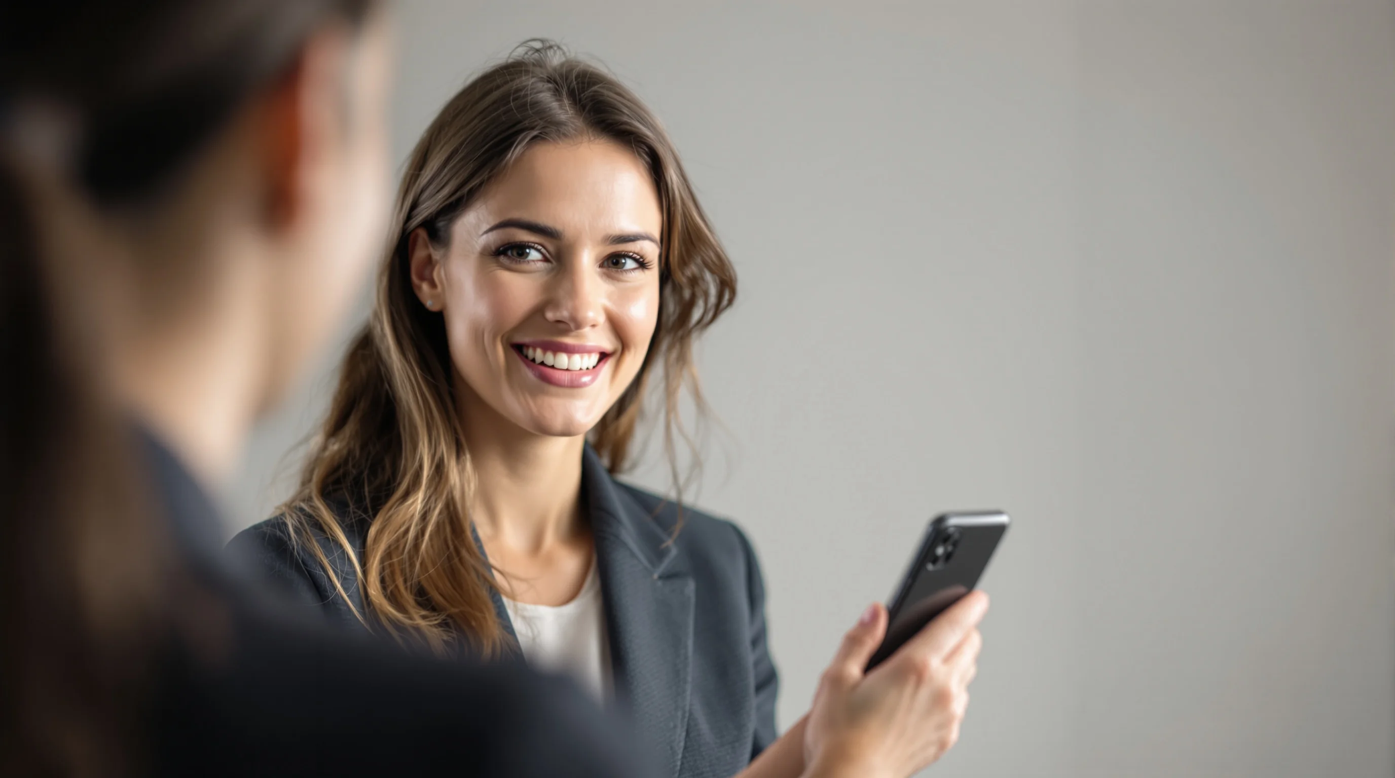 Personalmanager blickt auf interaktiven Bildschirm mit Bewerberdaten und KI-Analysen