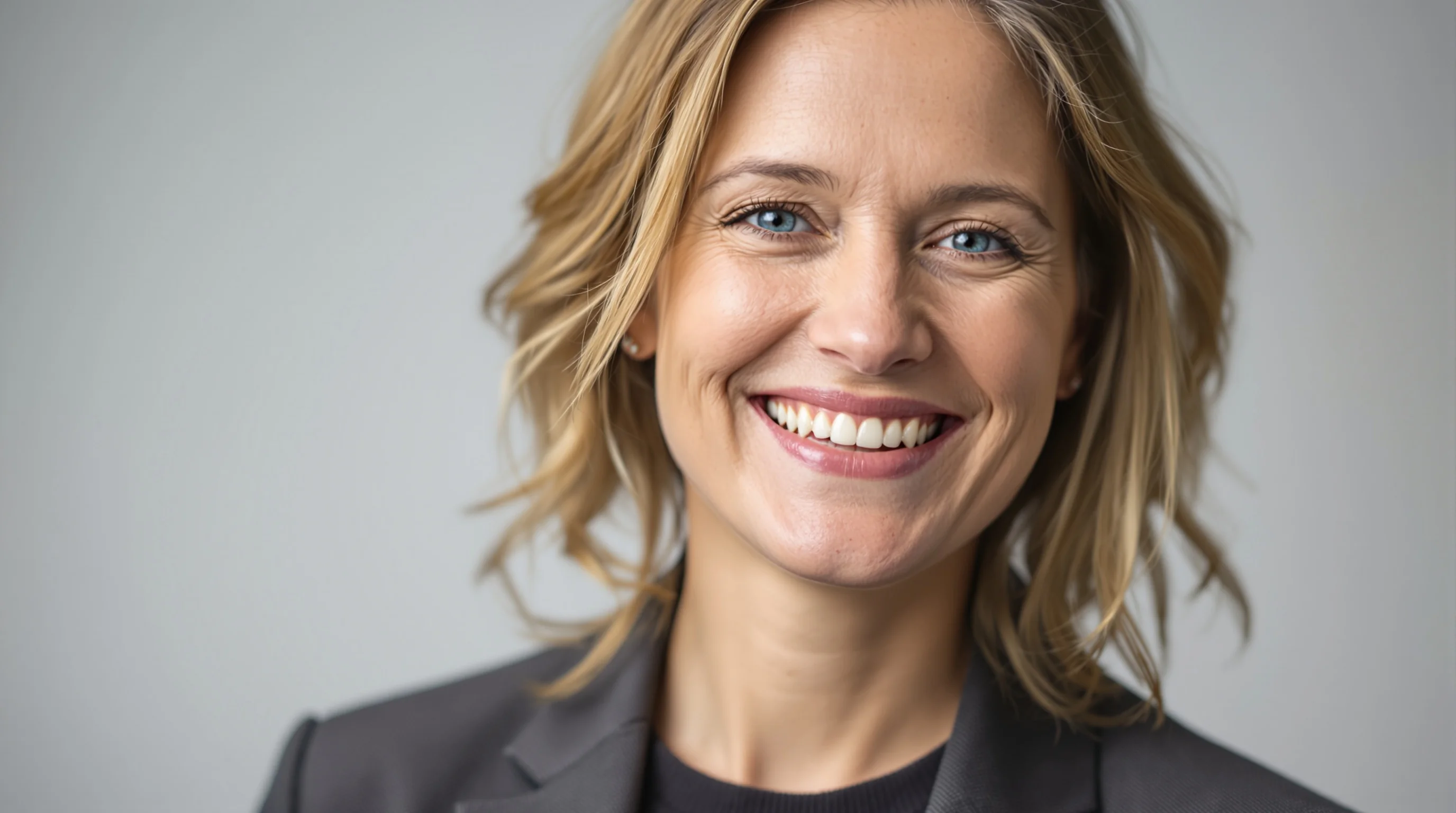 Anleitung: Gesicht entspannt, Augen lächeln, Kopf leicht gedreht